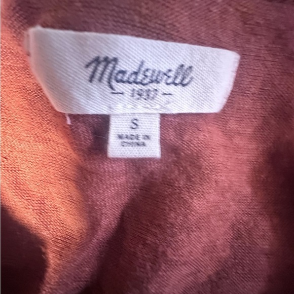 Madewell Orange Long Sleeve Asymmetrical Scoop Neck Blouse - Picture 4 of 6